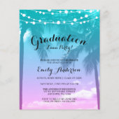 Budget Tropische Luau Blauwgroen Roze GraduPartij (Voorkant)