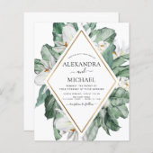 Budget Tropische Magnolia Floral Weddenschap (Voorkant / Achterkant)