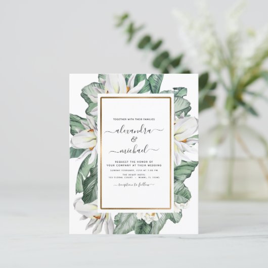 Budget Tropische Magnolia Palm Weddenschap (Staand voorkant)