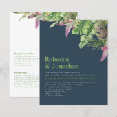 Budget Tropische marine Blue Wedding Invite (Voorkant / Achterkant)