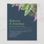 Budget Tropische marine Blue Wedding Invite (Voorkant)