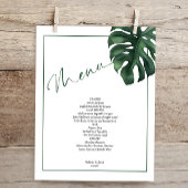 Budget Tropische Monstera Leaf Wedding Menu Flyer
