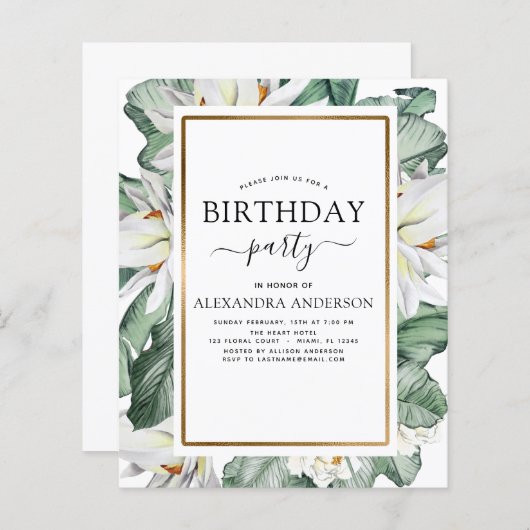 Budget Tropische Nolia Birthday (Voorkant / Achterkant)