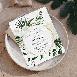 Budget Tropische Palm en Witte Bloemen Bruidsdouch Flyer