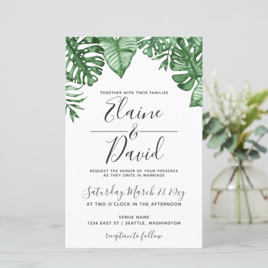 Budget Tropische Palm Greenery Wedding (Staand voorkant)