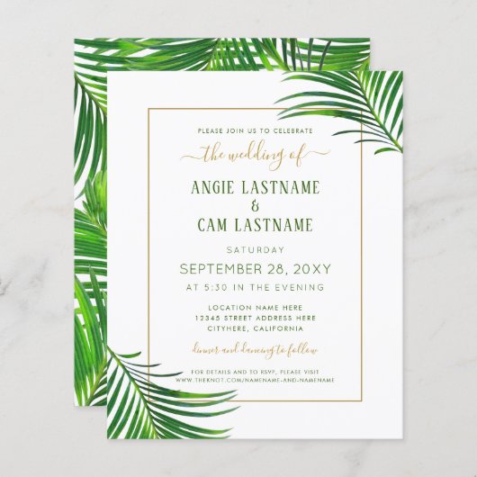 Budget Tropische Palm Leaf Greenery (Voorkant / Achterkant)