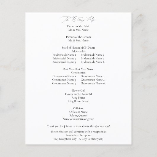 Budget Tropische Palm Leaves Wedding Ceremony Flyer (Achterkant)