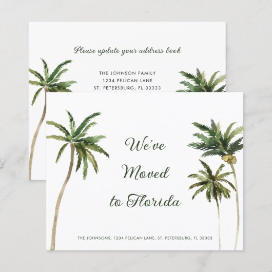 Budget Tropische Palmbomen Bewegende Aankondiging (Voorkant / Achterkant)