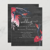BUDGET Tropische Pampas Grass Navy Berry Wedding (Voorkant / Achterkant)