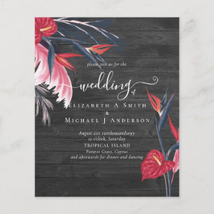 BUDGET Tropische Pampas Grass Navy Berry Wedding