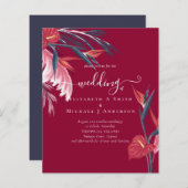BUDGET Tropische Pampas Grass Navy Berry Wedding (Voorkant / Achterkant)