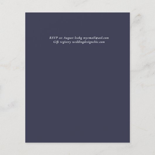 BUDGET Tropische Pampas Grass Navy Berry Wedding (Achterkant)