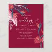 BUDGET Tropische Pampas Grass Navy Berry Wedding (Voorkant)