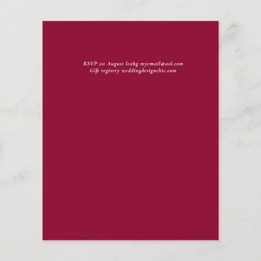 BUDGET Tropische Pampas Grass Navy Berry Wedding (Achterkant)