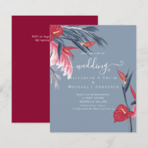 BUDGET Tropische Pampas Grass Navy Berry Wedding