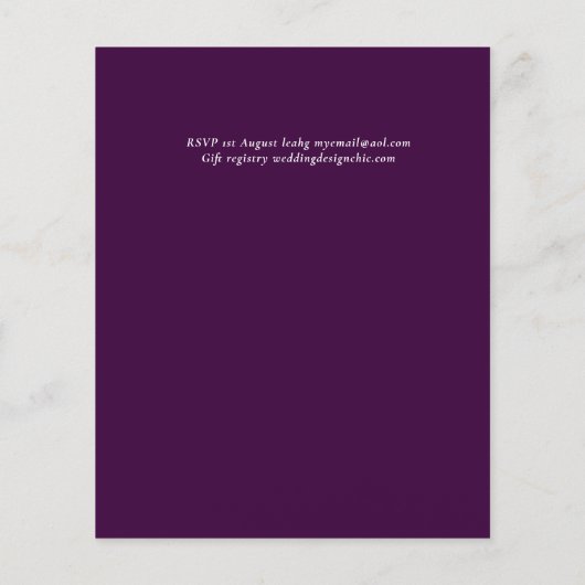 BUDGET Tropische Pampas Grass Navy Berry Wedding (Achterkant)