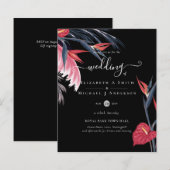 BUDGET Tropische Pampas Grass Navy Berry Wedding (Voorkant / Achterkant)
