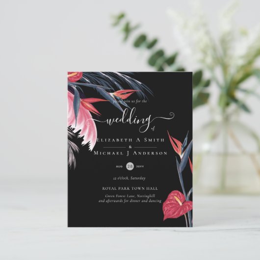 BUDGET Tropische Pampas Grass Navy Berry Wedding (Staand voorkant)