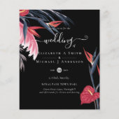 BUDGET Tropische Pampas Grass Navy Berry Wedding (Voorkant)