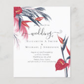 BUDGET Tropische Pampas Grass Navy Berry Wedding (Voorkant)