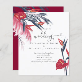 BUDGET Tropische Pampas Grass Navy Berry Wedding