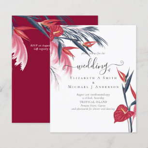 BUDGET Tropische Pampas Grass Navy Berry Wedding