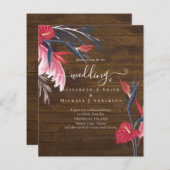 BUDGET Tropische Pampas Grass Navy Berry Wedding (Voorkant / Achterkant)
