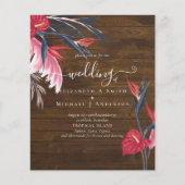 BUDGET Tropische Pampas Grass Navy Berry Wedding (Voorkant)