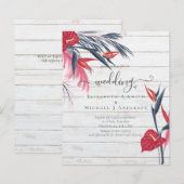 BUDGET Tropische Pampas Grass Navy Berry Wedding (Voorkant / Achterkant)
