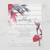 BUDGET Tropische Pampas Grass Navy Berry Wedding (Voorkant)