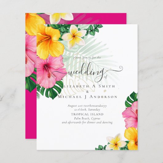 BUDGET tropische paradijselijke strandbruiloft (Voorkant / Achterkant)