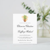 Budget Tropische Pineapple Waterverf Foto Weddin (Staand voorkant)