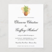 Budget Tropische Pineapple Waterverf Foto Weddin (Voorkant)