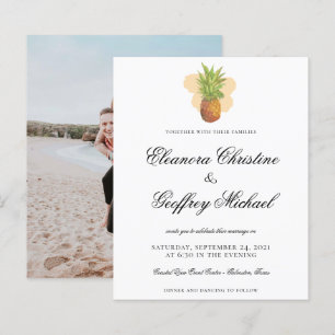 Budget Tropische Pineapple Waterverf Foto Weddin