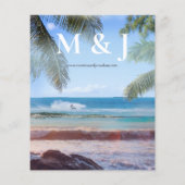 Budget Tropische Strand Palm Bruiloft Flyer (Achterkant)