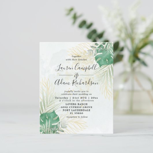 Budget Tropische Waterverf Weddenschap (Staand voorkant)