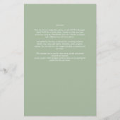 BUDGET Trouw Sage Appelgroen Monochroom Tekst Flyer (Achterkant)