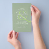 BUDGET Trouw Sage Appelgroen Monochroom Tekst Flyer (Hand)