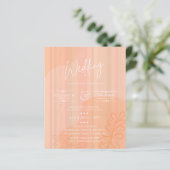 BUDGET Trouw Uitnodiging oranje Perzik Abstract (Staand voorkant)