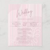 BUDGET Trouw Uitnodiging Stof Roze Abstract (Voorkant)