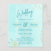 BUDGET Trouw Uitnodiging Turkoois Goud Abstract (Voorkant)