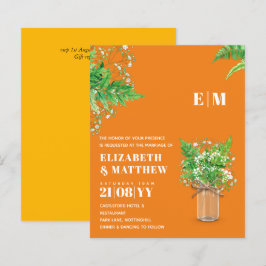 BUDGET Trouw Uitnodiging Varens Groene Bladeren