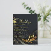 Budget Trouwen Goud en Zwarte Tropische Bladeren (Staand voorkant)
