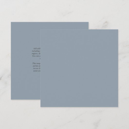 BUDGET TROUWEN Stofblauw Monochroom Kaart (Voorkant / Achterkant)