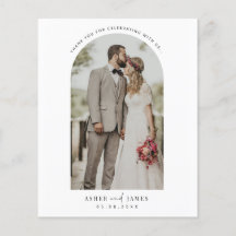 Budget Trouwfoto met frame Bedankt kaart