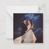 Budget Trouwfoto Sun Moon Monogram Dank u Notitiekaartje (Achterkant)