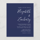 Budget trouwkaart met Navy Blue QR-code (Voorkant)