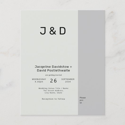 Budget Trouwkaart Sagegrijs Flyer (Voorkant)