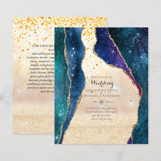 BUDGET TROUWKAARTEN - AGATE SPARKLES (Voorkant / Achterkant)