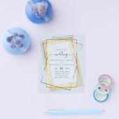 BUDGET TROUWKAARTEN  Goud Glitter Geometrisch Flyer (Enkel)
